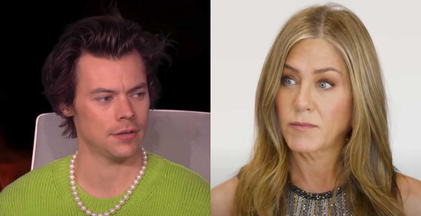 jennifer aniston harry styles look