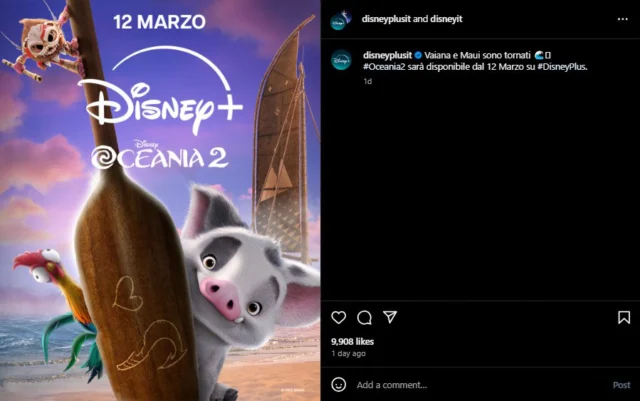 Oceania 2 su Disney+